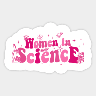 Retro Women In Science, Science Teacher, Cool Science (2 Sided) Sticker